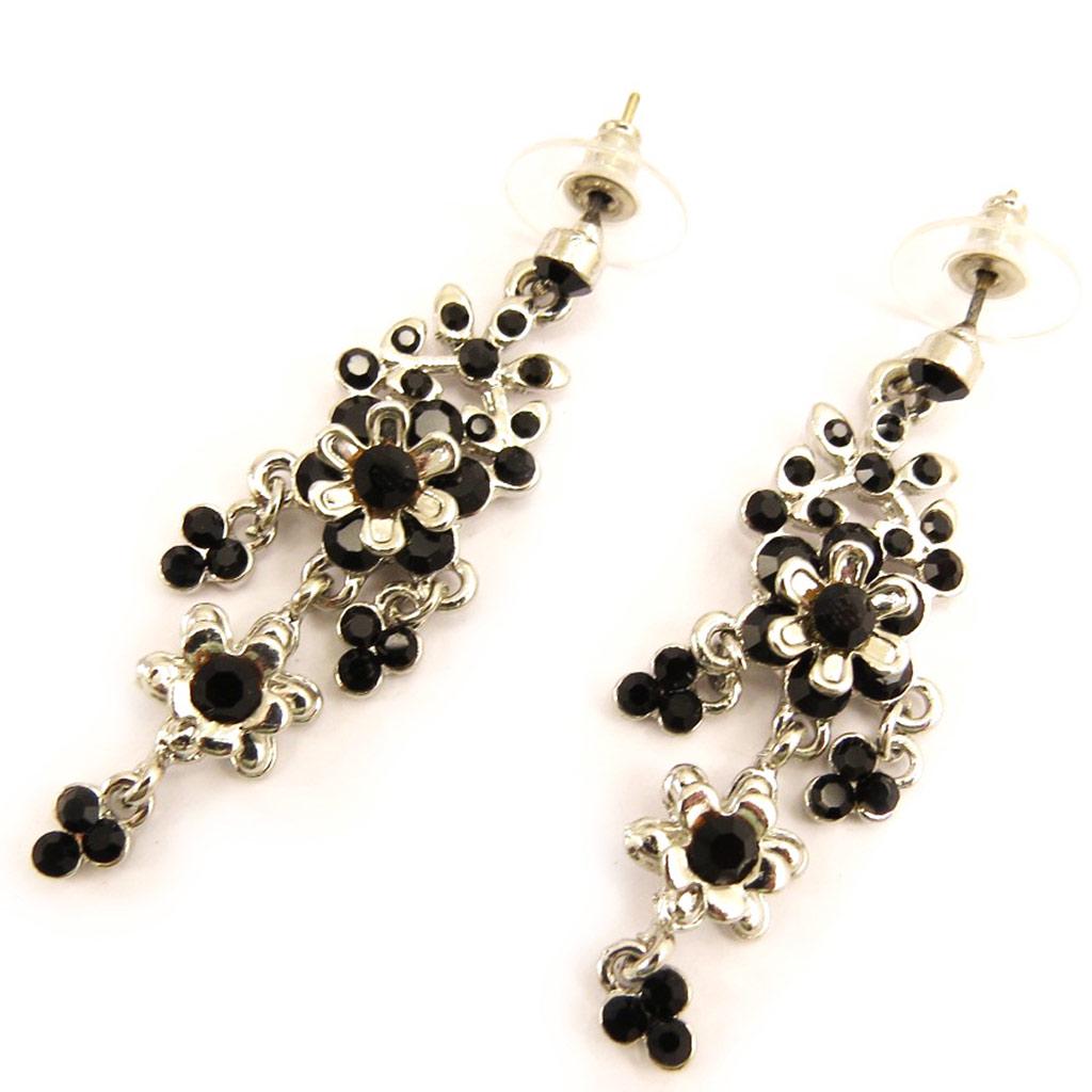 Les Trésors De Lily [E5873] - 'Diva' Designer Earrings black/Black