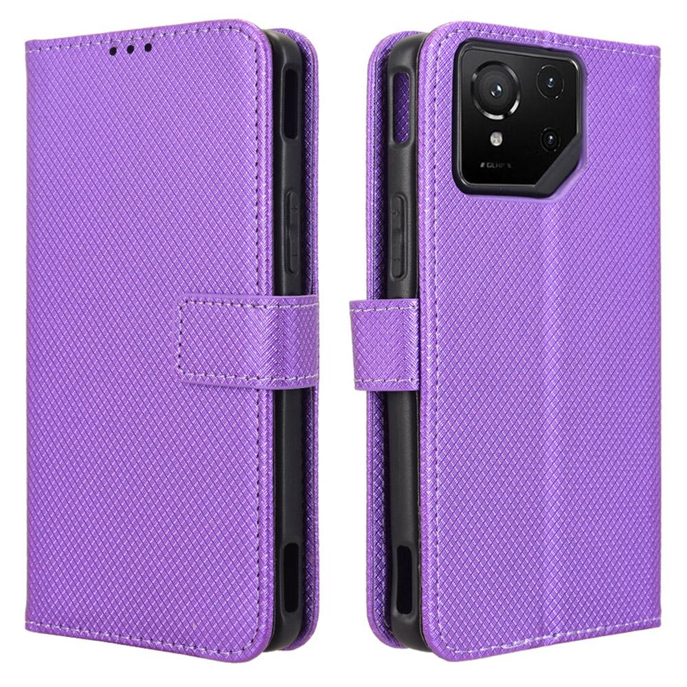 

Чохол для телефону Asus ROG Phone 9 5G/Phone 9 Pro 5G зі штучної шкіри з діамантовою текстурою, гаманець Purple