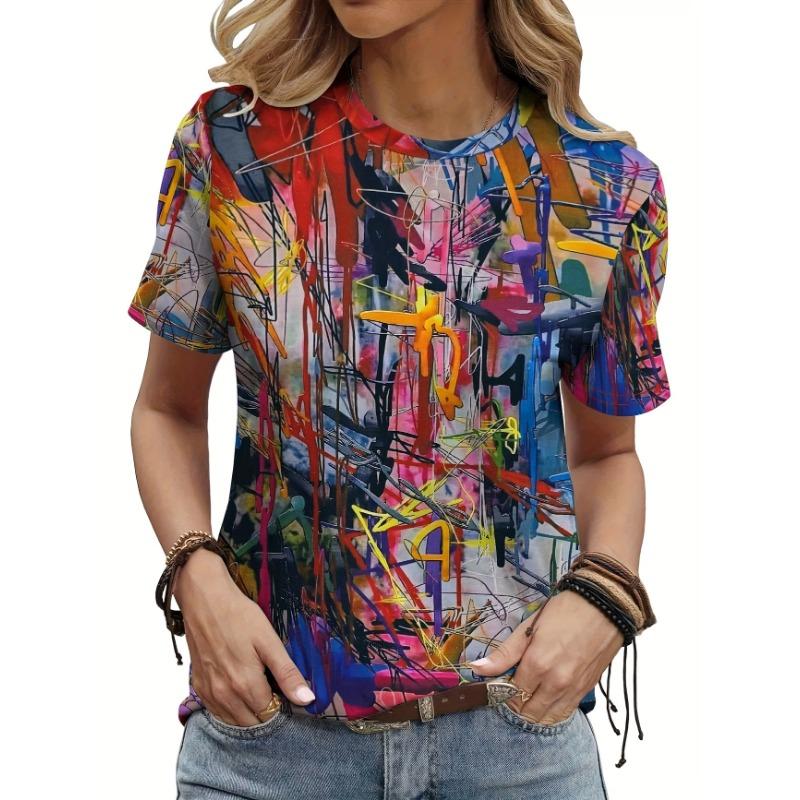 Put on this eye-catching graffiti art T-shirt and stand out! XS