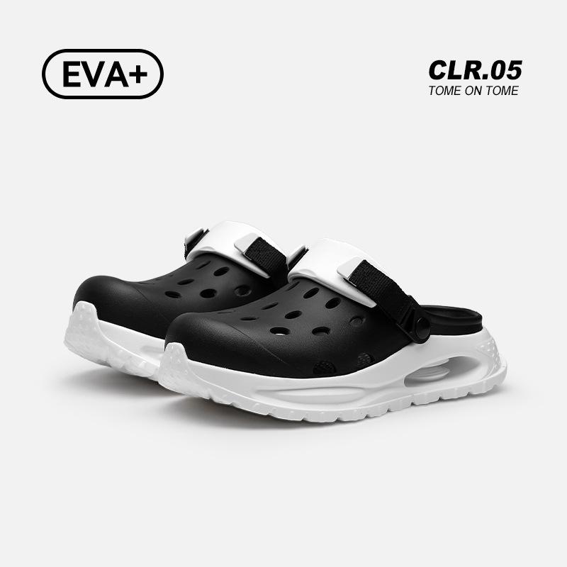 

Мужские летние новые высококачественные нескользящие и дезодорирующие шлепанцы с закрытым носком, на толстой подошве, крутые шлепанцы 44-45 (suitable for sizes 43-44) чёрный