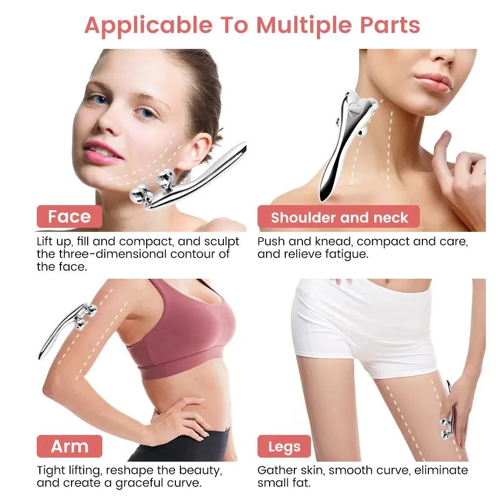 4D Roller Massager Face Massage Y Shape 360 Rotate Thin Face Body Shaping Relaxation Lifting Wrinkle Remover Facial Massage