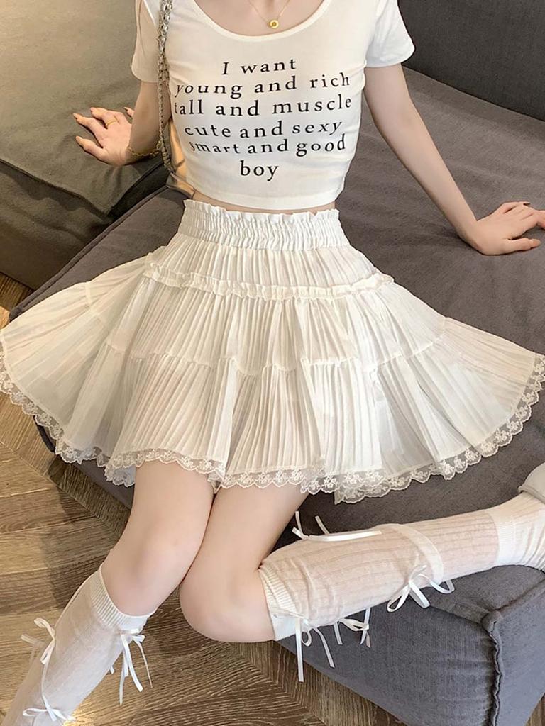 Women 's Lace Skirt Elegant Shorts Skirts Y2k Style Clothing  Summer