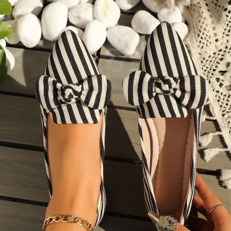 Design Sense Half Pack of Slippers Women's Middle Heel 2 Summer One-pedal Lazy Drag Striped Bow Thick Heel High Heels