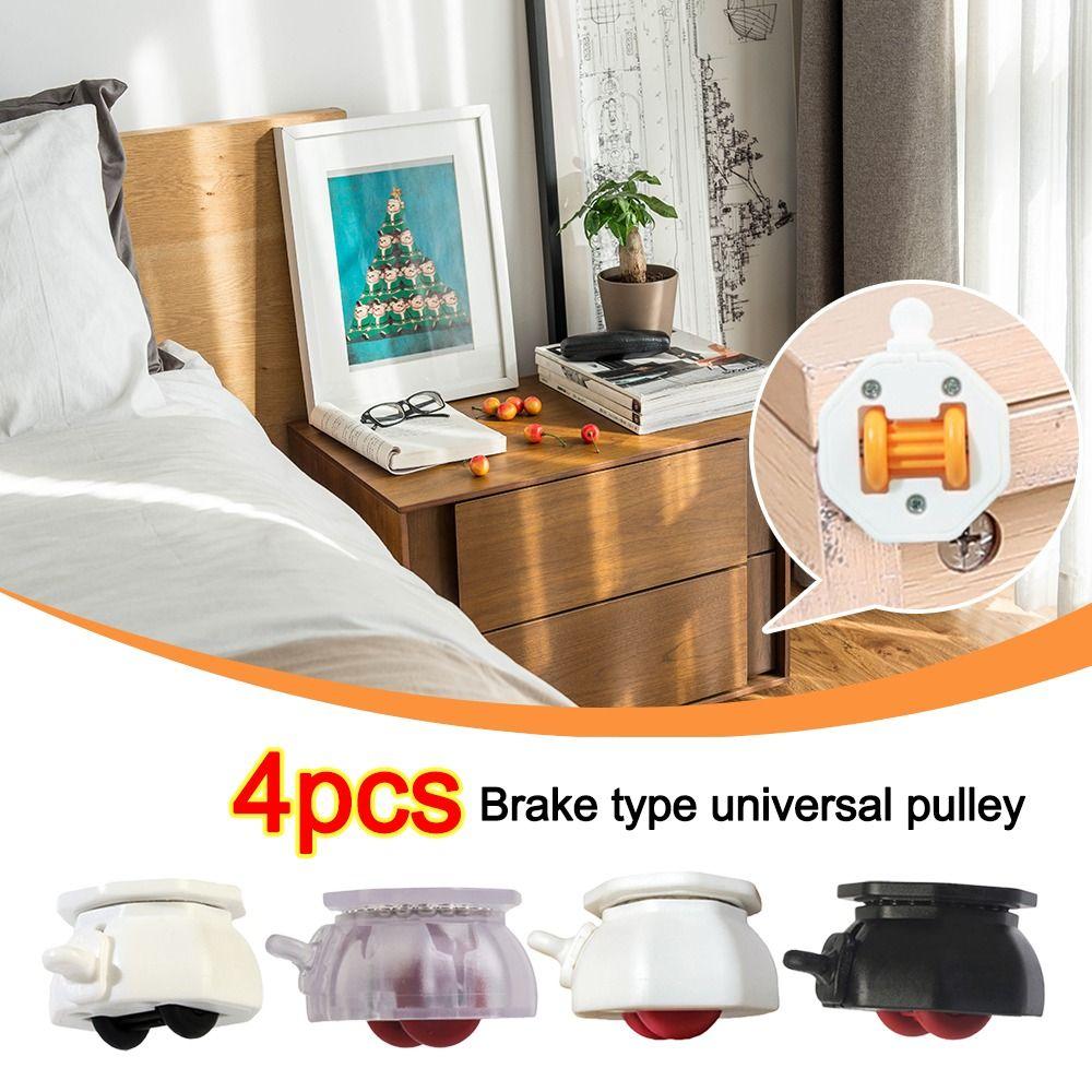 4PCS with Brake Furniture Casters Wheels Self Adhesive Pulley Base Furniture Move Accessories