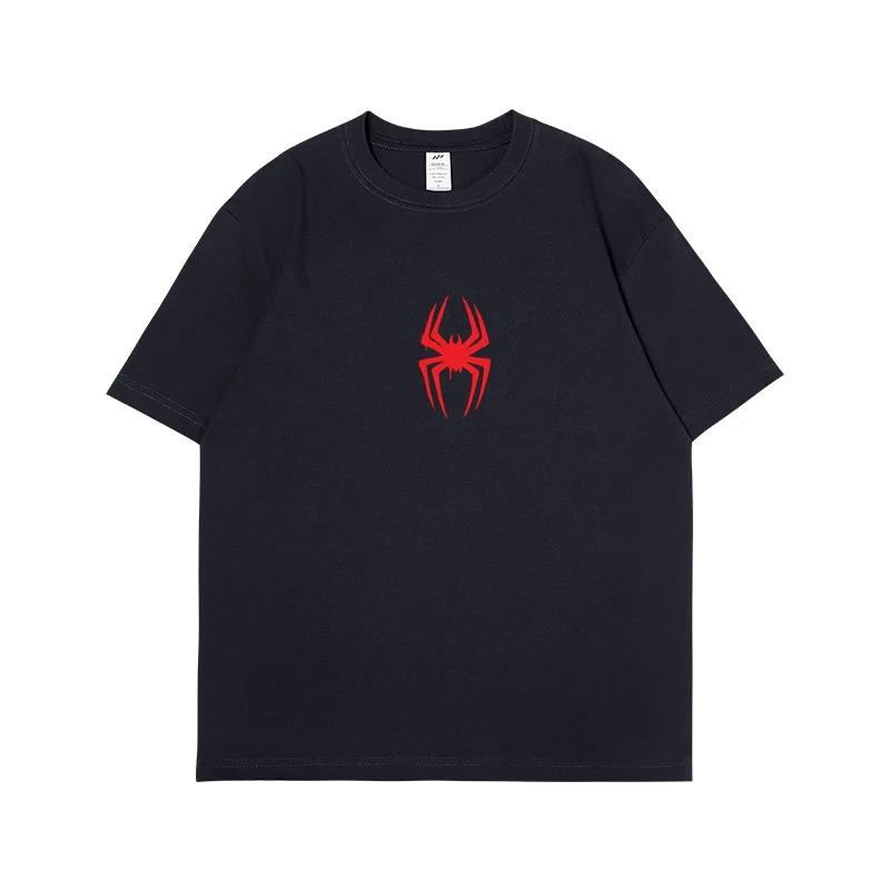 Spider-Man Klasické Červené Pavoučí Logo Oversized Grafické Tričko, Ležérní Streetwearové Tričko Superhrdiny, Unisex Ležérní Vrchní Díl