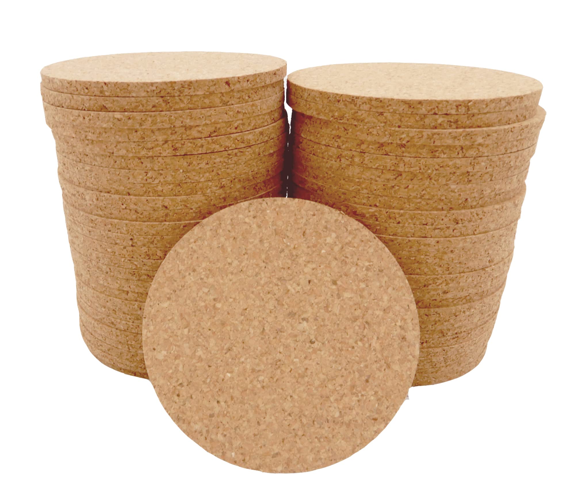 

3398 PPLS Cork 9cm 4mm Pack of 50 Coasters, Round, Diameter, Thick,