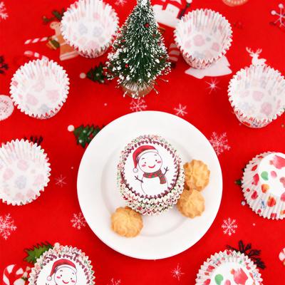 100pcs-New Multi Color Christmas Cupcake Paper Cups Cake Forms Greaseproof Muffin Cupcake Liners Wrapping Cups Paper Baking Cup