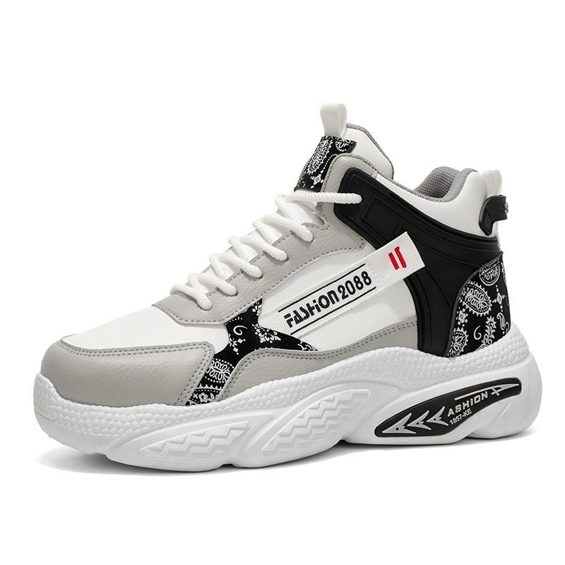 Autumn New High-top Youth Sports Shoes Men's Platform Casual Running Dad Shoes