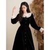 Mishow Women Dress 2023 Winter New French Style Retro Elegance Long Sleeve Ruffles Design Clothing MXC51L1623