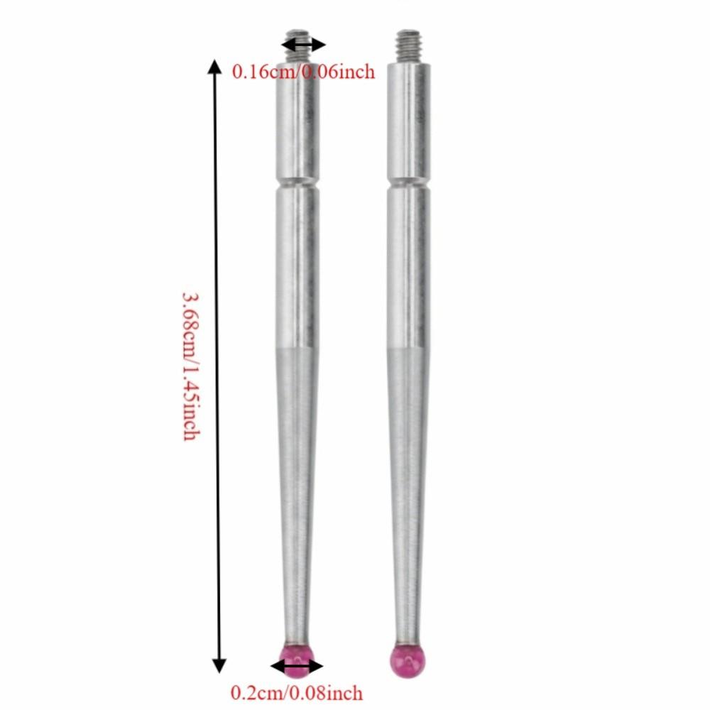 2pcs Ruby Ball Tip Indicator Probe 2mm Diameter Measuring Insert Precision Measurement
