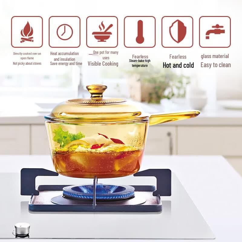 Corning VISIONS Crystal Clear 1L Glass Saucepan