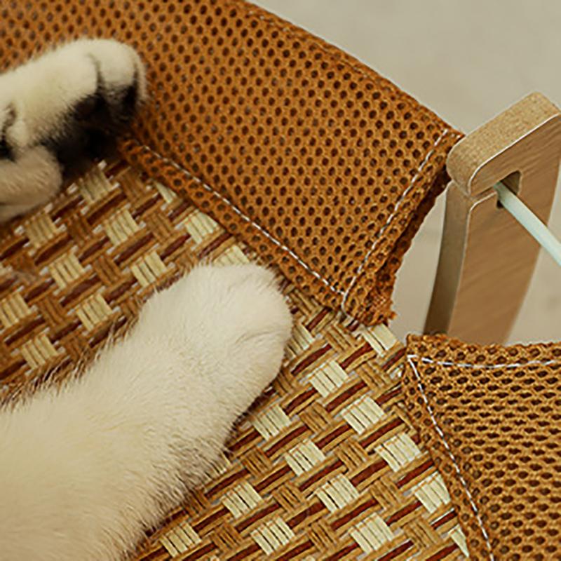 Lit d'été pour chat, lit respirant et frais pour chaton, hamac en bois, tapis pour animaux de compagnie, lit de couchage