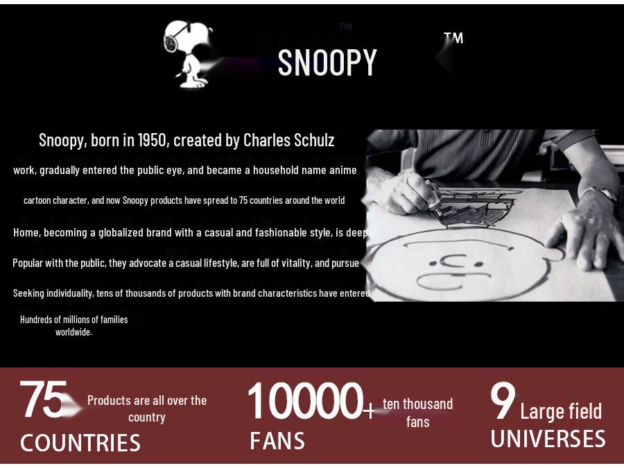 SNOOPY Men's Hooded Pullover Sweatshirt