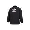 adidas Originals Trefoil Logo Print Shirt-Style Sports Jacket International Edition Men Jackets Black H09129