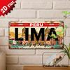A Single Item a Metal Sign from Lima Suitable for Outdoor Use And Wall Decoration (xcm) Featuring a Vintage Design Themed