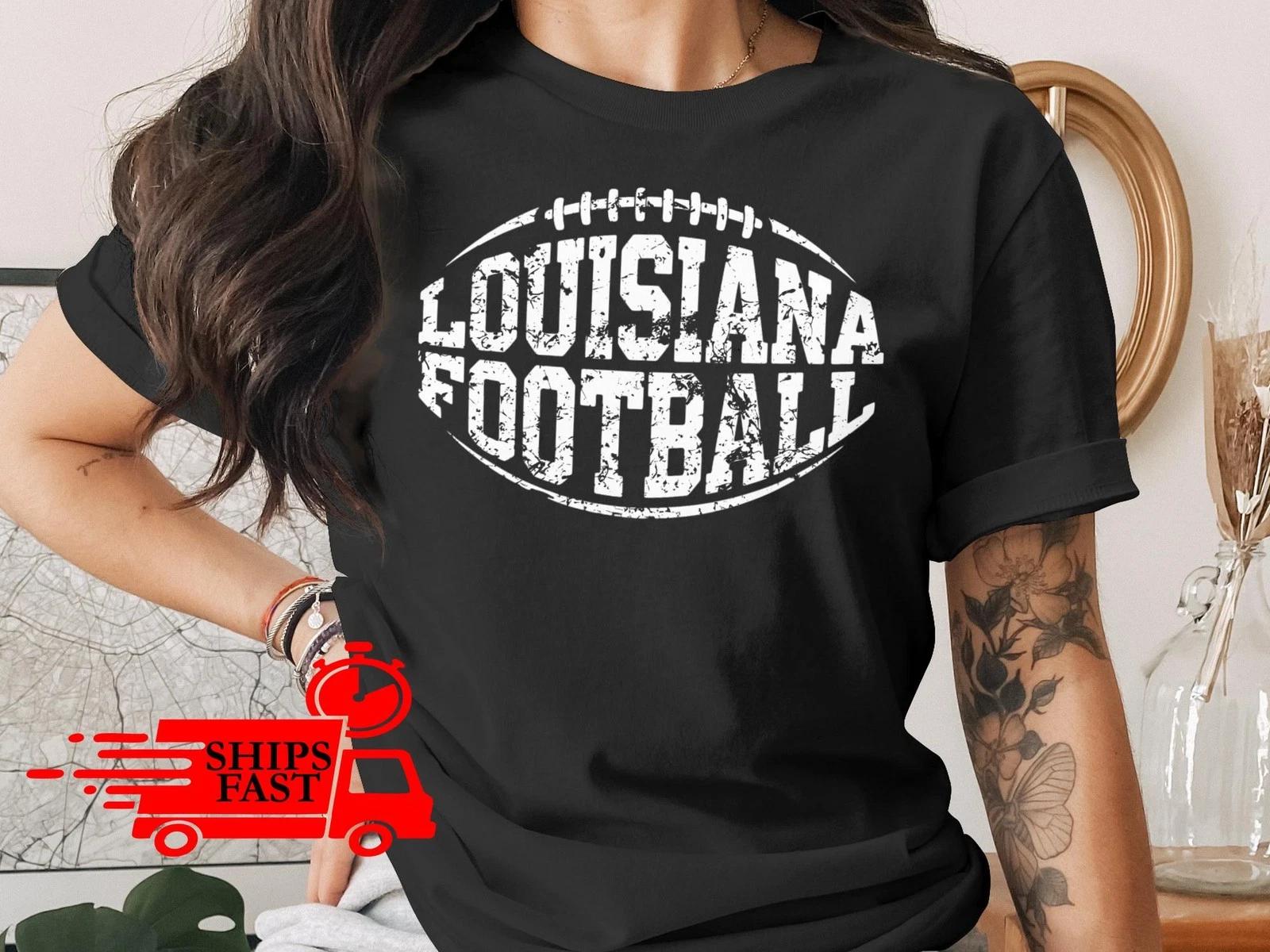 Louisiana Football T-Shirt Comfort Colors Raglan Tee Distressed Fan Apparel S