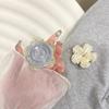 Light Luxury Crystal Snowflake Mobile Phone Airbag Bracket, Small Wind And Fresh Flower Rhinestone Watching Drama Desktop Rack
