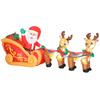 7.9ft Christmas Inflatable Santa on Sleigh with Two Reindeer, Outdoor Christmas Blow Up Decoration with Built-in LED Lights for Garden