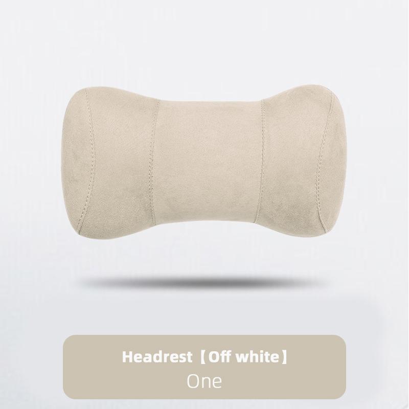 Universal Car Seat Headrest Suede Memory Cotton Neck Pillows Car Interior Accessories Auto Seat Head Support Car Accessories FMP-Beige