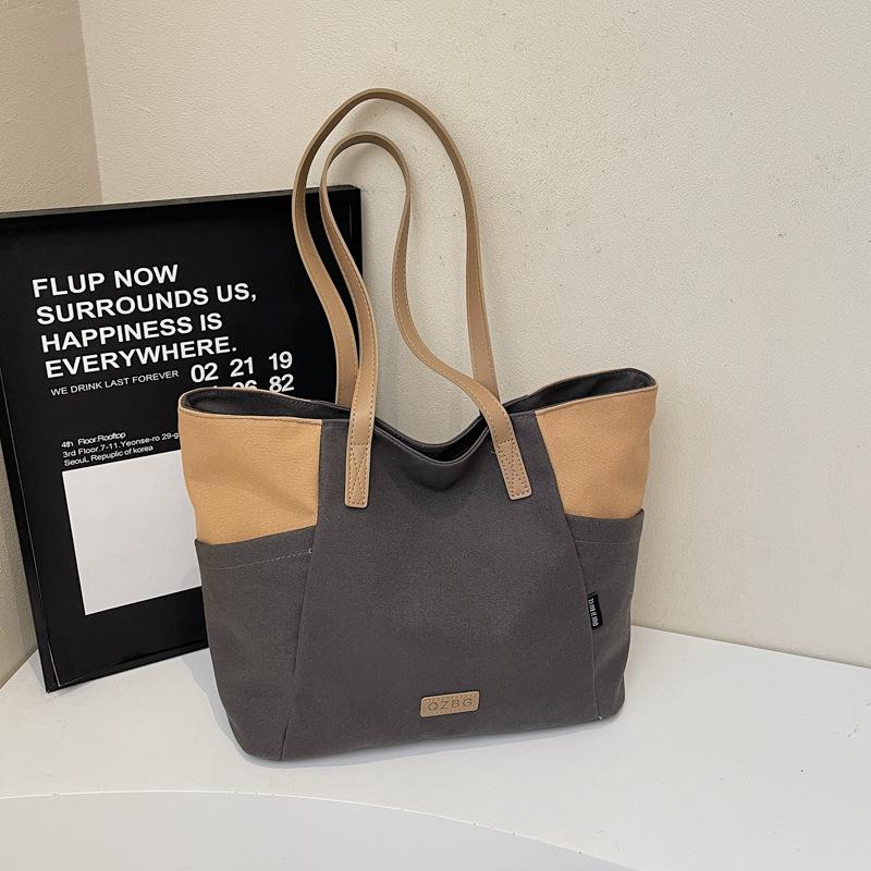 

Casual canvas bag women s 2025 new tote bag large capacity fashion shoulder bag student class commuting bag