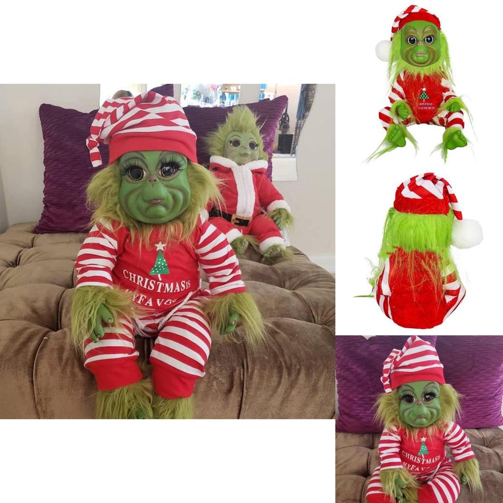 Adorabile Bambola del Grinch da 20 cm Giocattolo di Peluche di Natale Perfetto per Decorazioni Festive