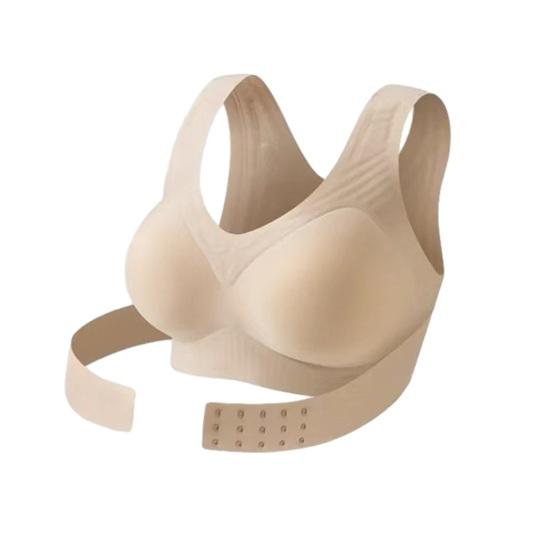 Posture Corrector Bra for Women Front Closure Wireless Padded Bra Full Coverage Back Support Everyday Bra