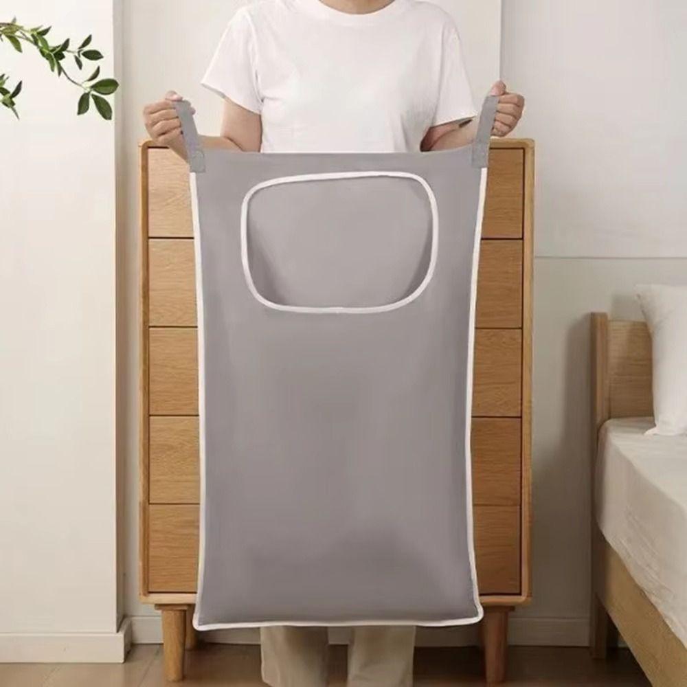 Fabric Hanging Storage Bag Hanging Laundry Holder Practical Clothing Organizer Bag Bathroom Use