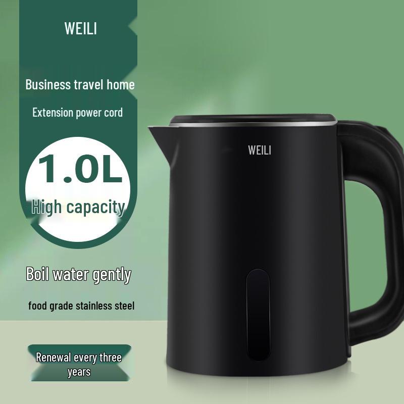 1L Stainless Steel Portable Electric Kettle with Auto Power Off for Hotels