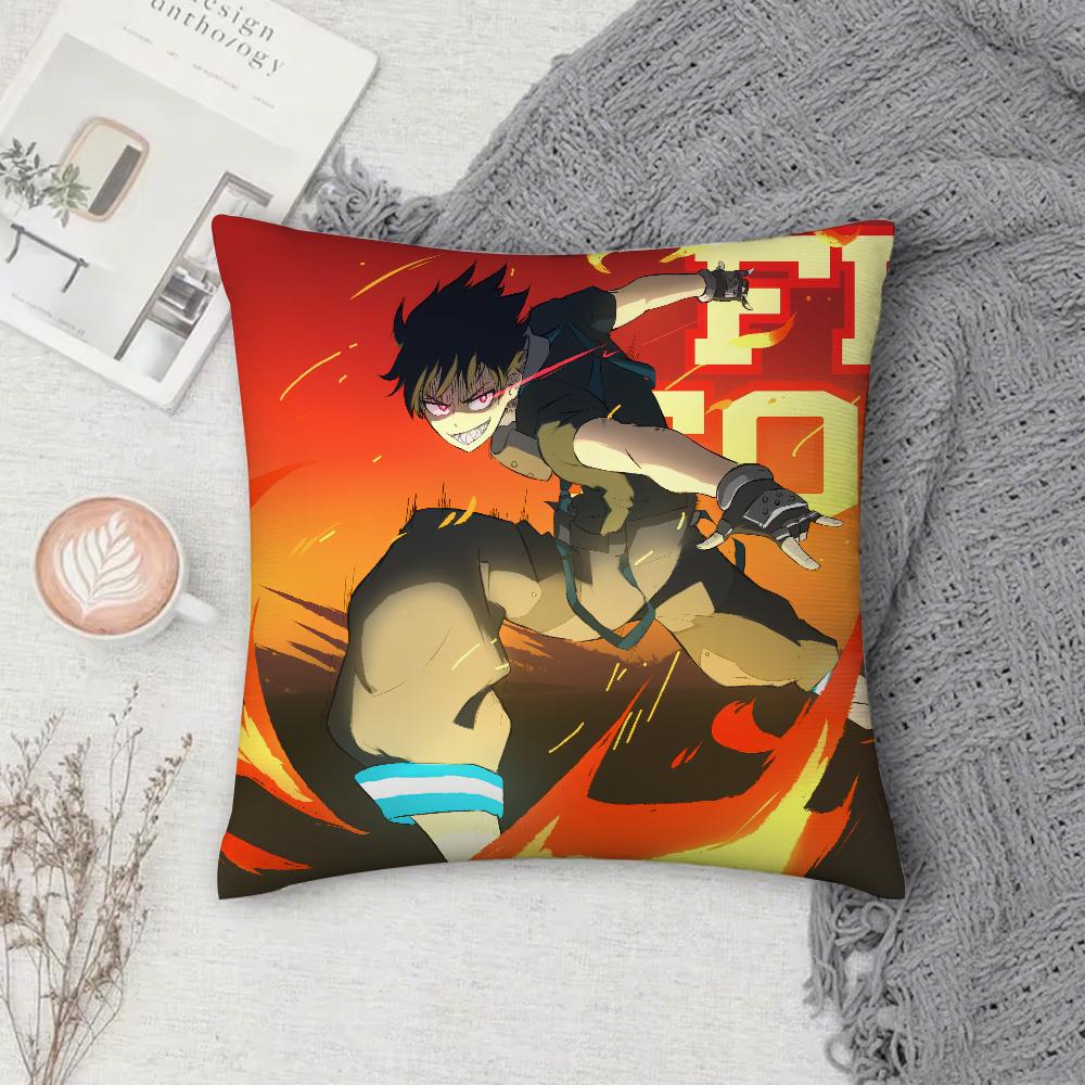 ANIME F-Fire COOL F-force Pillow Case Square Double-Sided Printing Short Plush Sofa Cushion Cover Bedroom Bedside Pillow