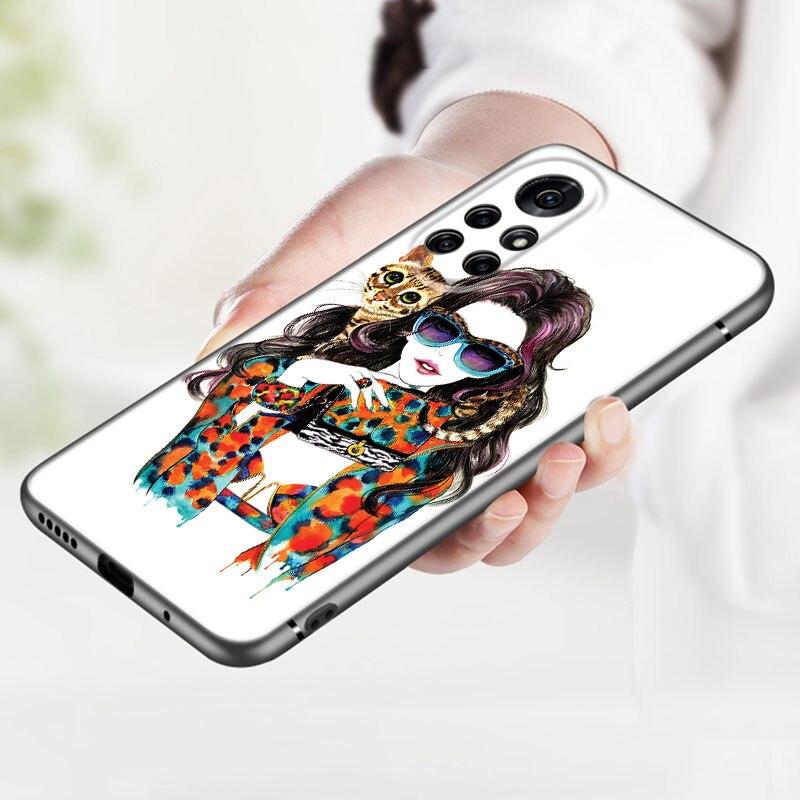 

Модный стильный чехол для телефона для девочек и женщин для Huawei Honor 60 50 SE 30S Mate 30 20 10 Lite 40 Nova 9 8 Pro Y60 8i 7i 7SE 5T Premium Honor 60 Pro