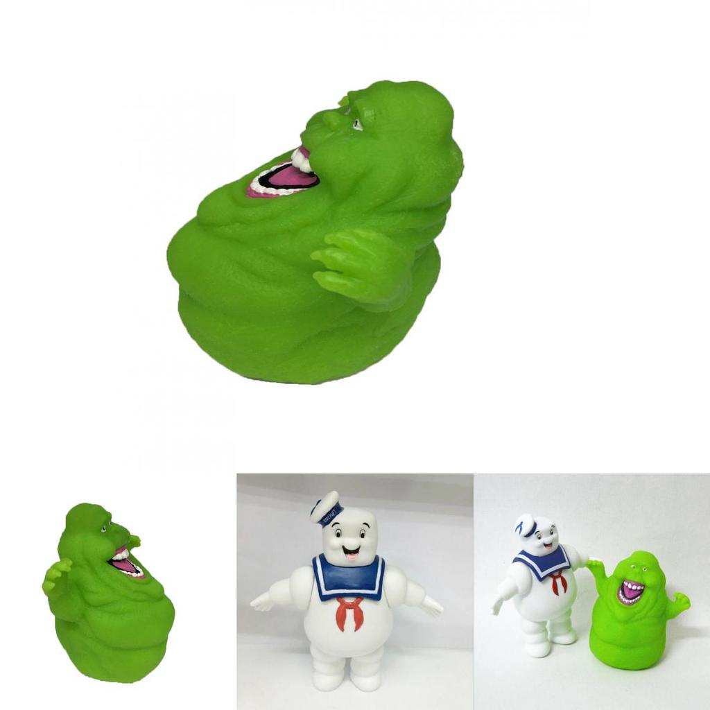 Classic Ghostbusters Marshmallow Man And Slimer Green Ghost Collectible Action Figure