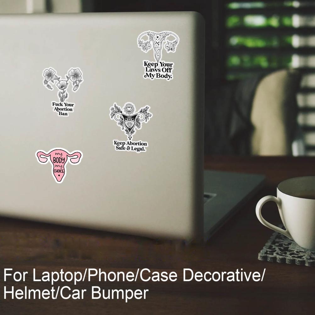 5 Pcs Uterus Sticker Waterproof Vinyl Decals Stickers Women S Reproductive Rights Decal for Laptop Car Phone Water