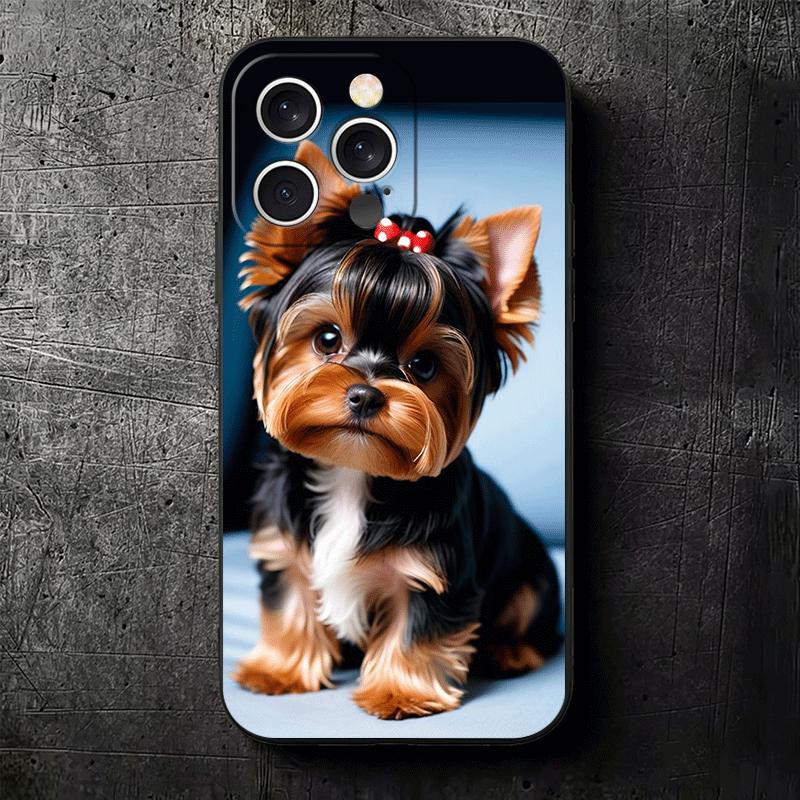 Yorkshire Terrier Dog Soft Phone Case for iPhone 16 16E 17 Air 15 Pro Max 14 Plus 13 Mini 11 12 7 Black Cover Back Shell