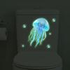 Glow-In-The-Dark Jellyfish Toilet Stickers Self-Adhesive Removable Luminous Decals Home Decor Stickers Car Stickers