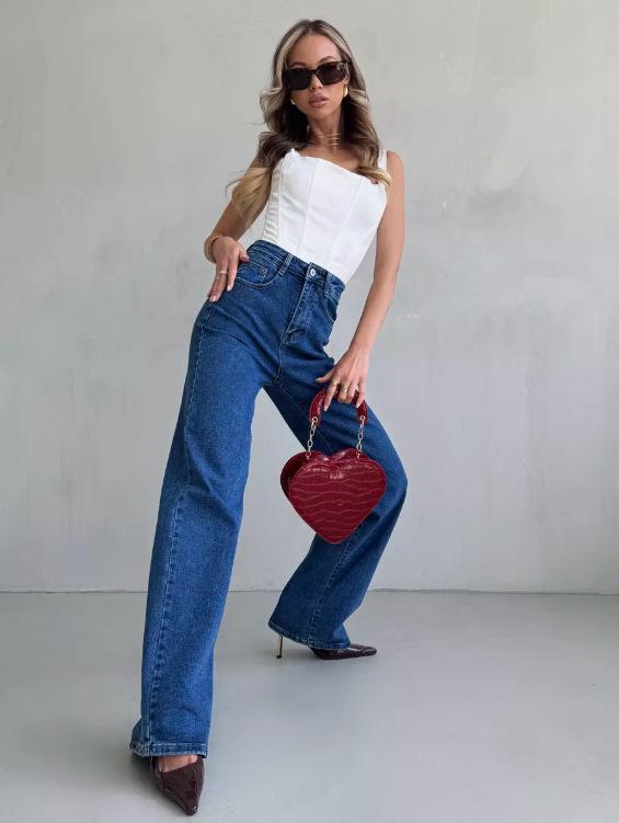 

2025 Women s Russian Style Dragging Jeans 32 темно-синий