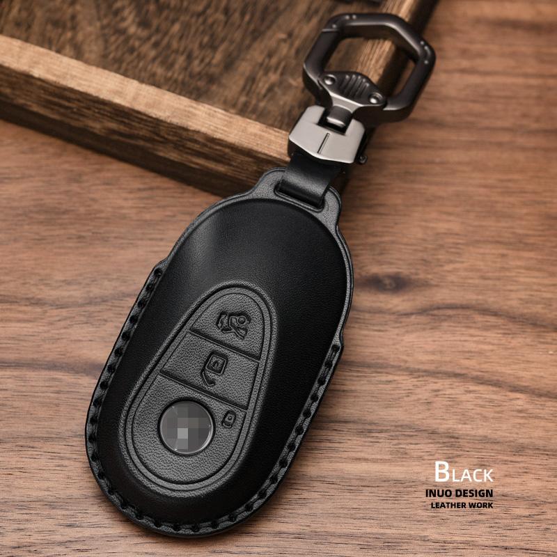 Genuine Leather Car Key Case Cover for Mercedes-Benz W203 W210 W211 Amg W204 C E S Cls Clk Cla Slk Classe Smart Car Keychain