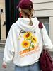 Full Of Sunflower Prints Hoodie Women Winter Loose Pocket Pullovers Casual Jogging Sweatshirt Sporty Fleece Warm Womans Clothes
