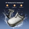 Offene Kopfhörer mit Mikrofon, Over-Ear Kabellose Ohrhörer mit Ohrbügel 80H Wiedergabezeit Bluetooth 5.4 Kopfhörer mit LED-Anzeige Ladecase IPX7 Android iOS