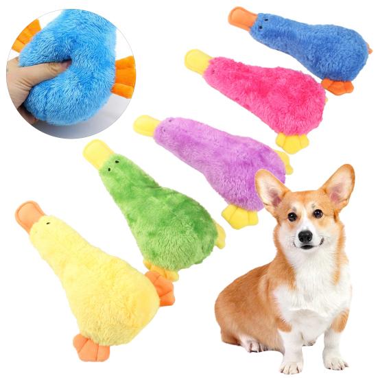 Dog Chew Toy Bite Resistant Comfortable Soft Cartoon Duck Shape Pet Dog Bite Toy Pet Supplies