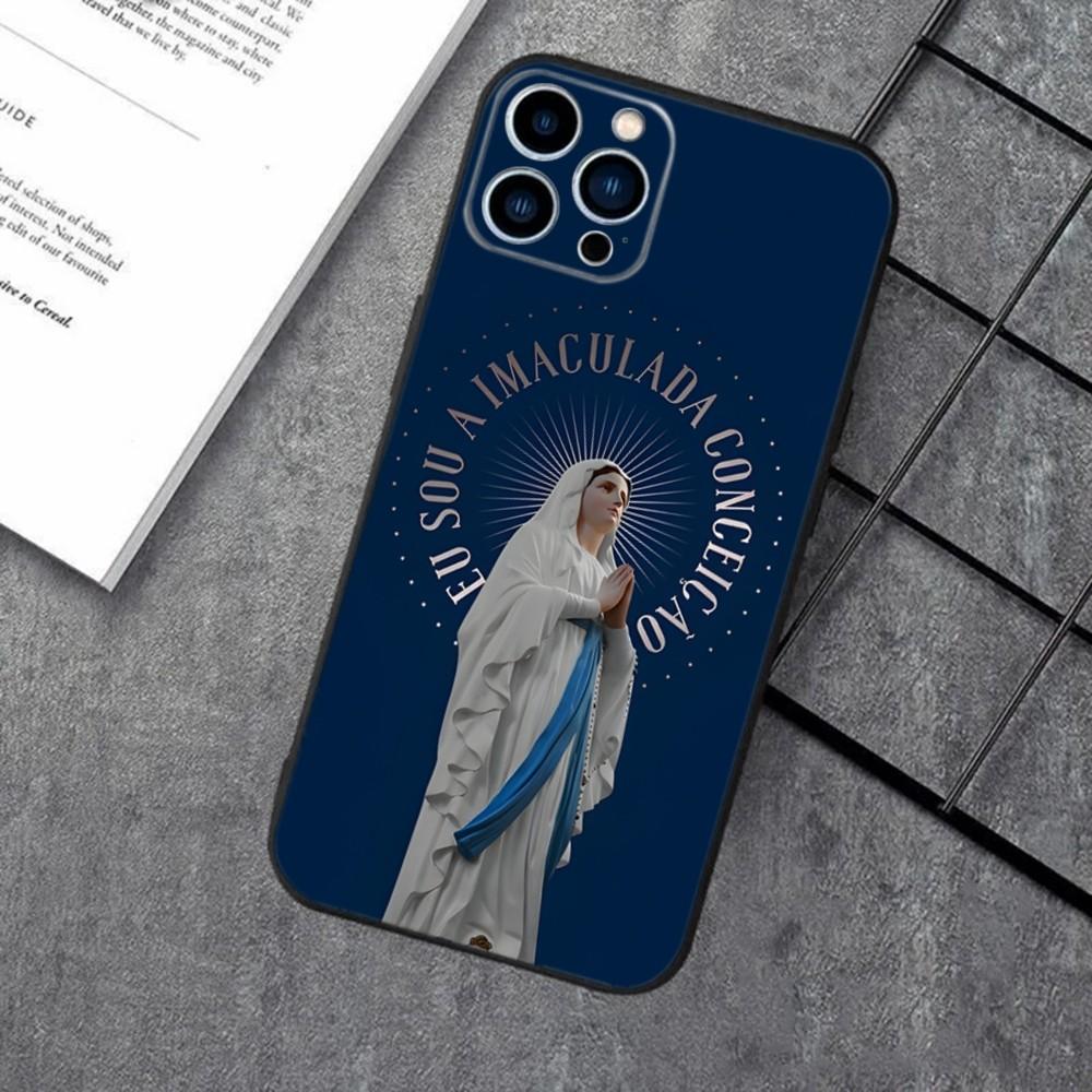 Virgen Mary Virgin De Guadalupe Phone Case For Apple iPhone 15,14,13,12,11,XS,XR,X,8,7,Pro,Max,Plus,mini Silicone Black Cover