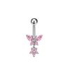 Bow Butterfly Navel Piercing Elegant Curved Barbell Fashion Dangled Belly Ring  Party