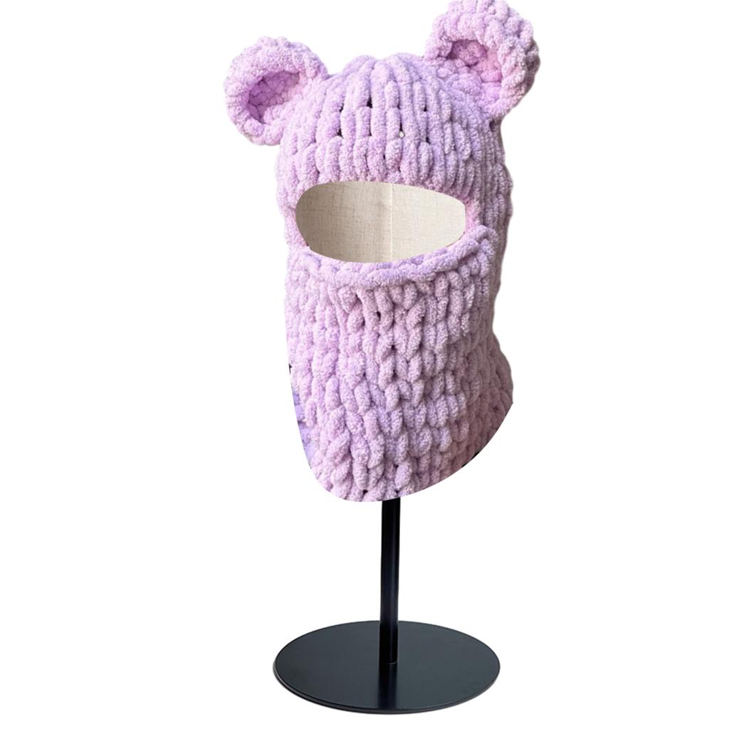 Cartoon Hooded Hat Winter Knit Balaclava Hat for Women Men Keep Neck Warm Hat Cold Weather Cycling Hiking Supplies