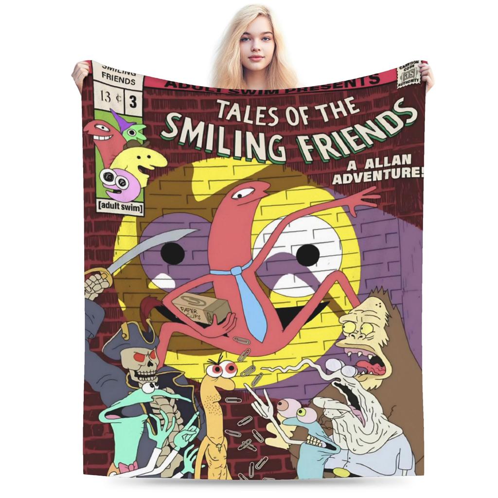 glep smiling friends Gift Blanket For Men Women Warm Cozy Fluffy  Throw Blankets for Bed 50x60 Inches Multiple Sizes