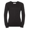 Russell Collection Ladies/Womens V-Neck Knitted Pullover Sweatshirt
