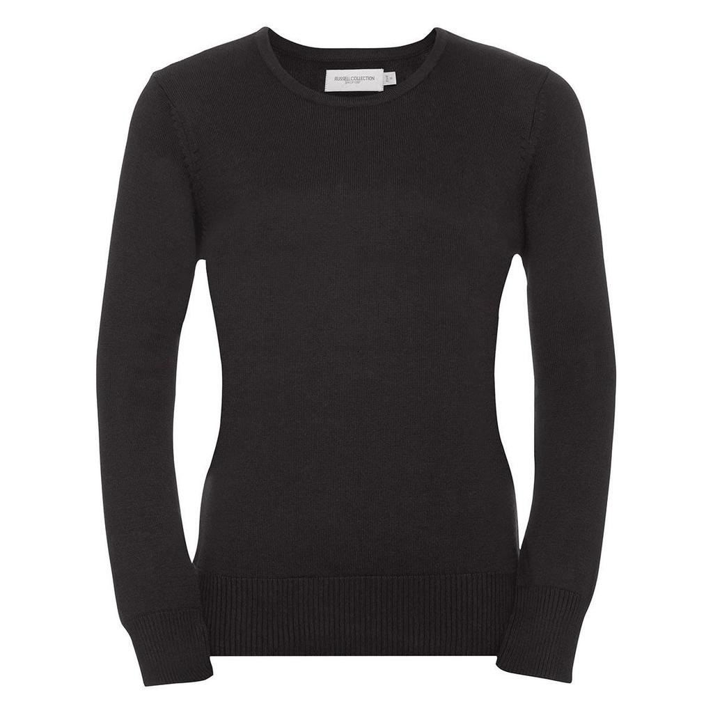 Russell Collection Ladies/Womens V-Neck Knitted Pullover Sweatshirt