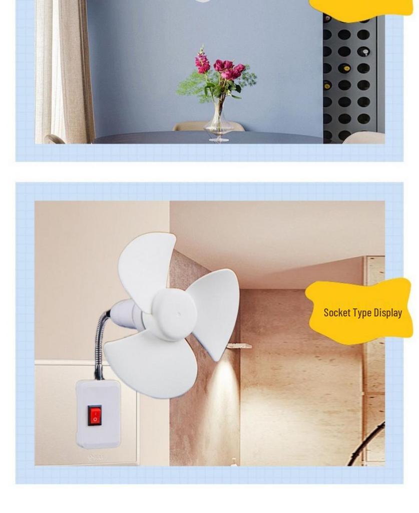 Multi-functional Socket Fan: Small Whirlwind Wall-mounted or Floor-standing Fan for Toilet and Kitchen