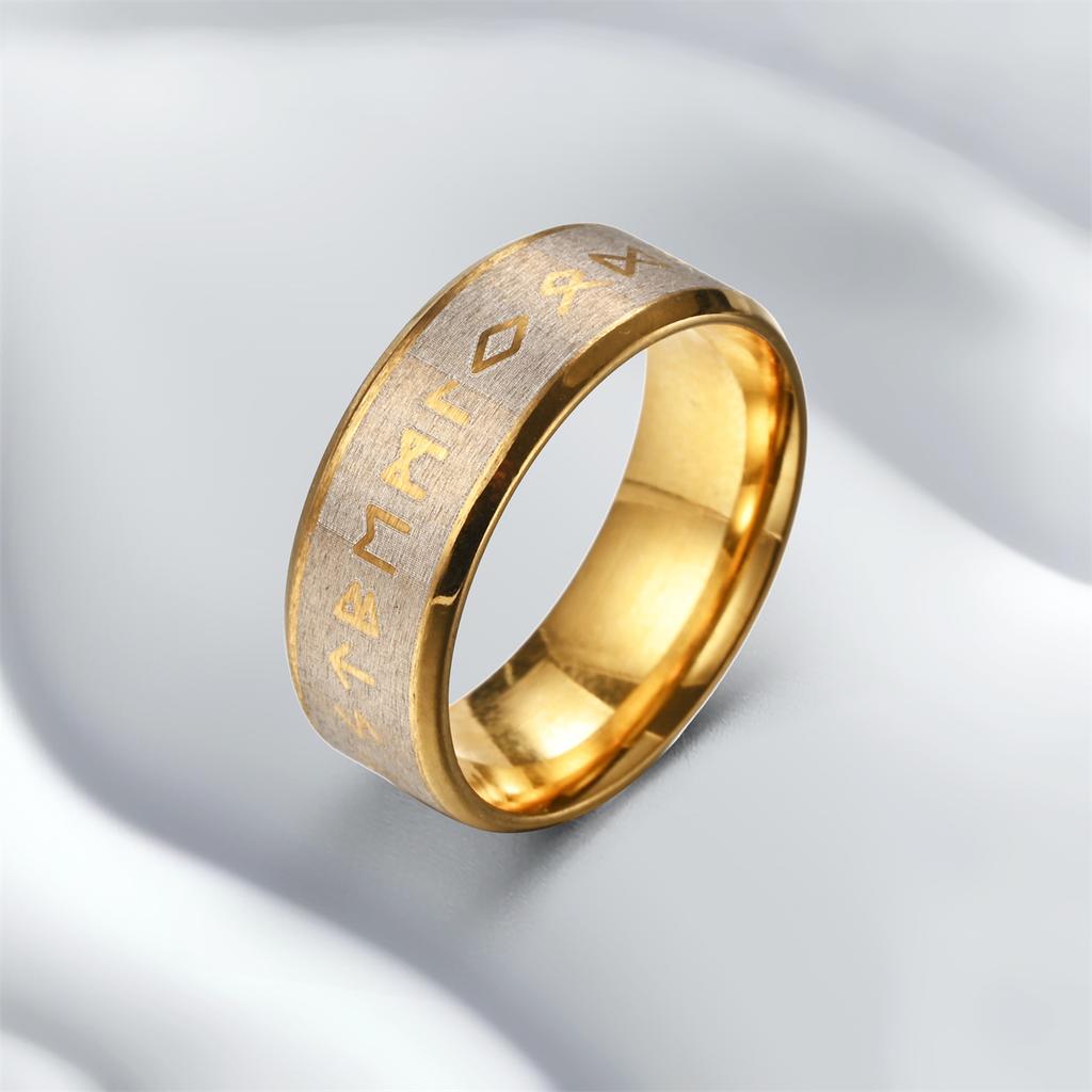 Lover 8cm Rust-Proof Stainless Steel Viking Letter Ring