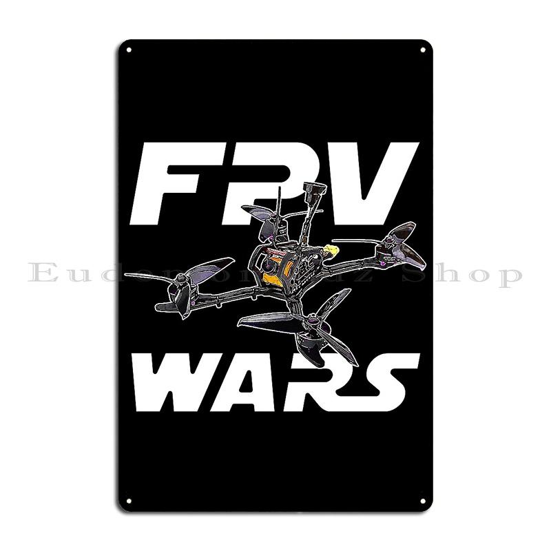 DRONE RACING PILOT UAV UAS QUADCOPTER FPV  Metal Plaque Wall Mural Garage Design Cinema Designer Tin Sign Poster
