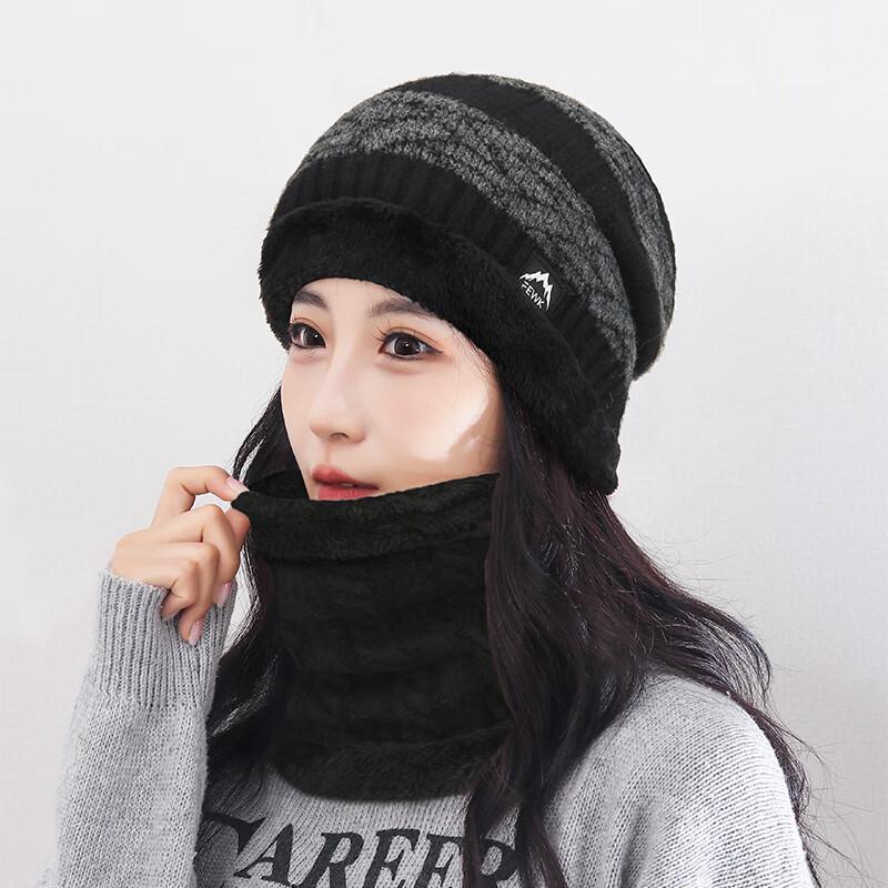 ZHENYUEQI Winter Wool Knit Hat and Neck Warmer Set