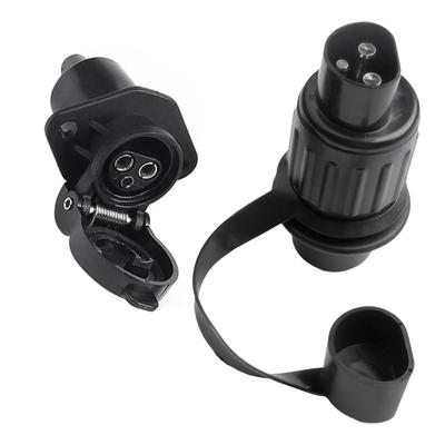 12V 3Pin Trailer Socket Connectors Round 3 Pole Plug-in Trailer Tractor for Caravans Trucks Motorhomes Boats Trailers.